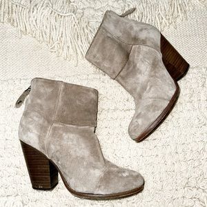 RAG & BONE gray taupe suede leather Newbury heeled ankle boots 37